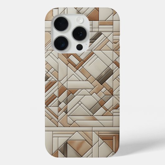 Modern Geometric Mosaic Phone Case Abstract Linear (Rückseite)