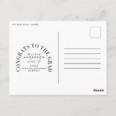 Modern geometric multi photo arch graduation post postkarte (Rückseite)