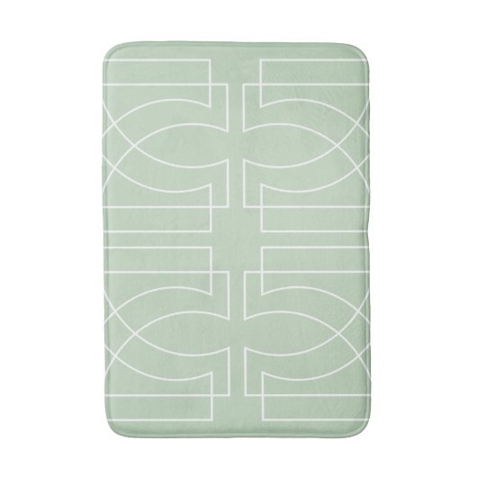 Modern Geometric Muster Sage Green Badematte (Vorderseite Vertikal)