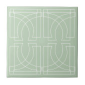 Modern Geometric Muster Sage Green Fliese (Vorderseite)