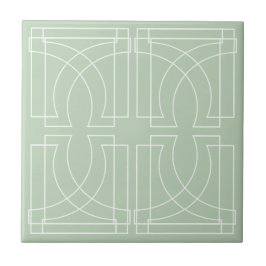 Modern Geometric Muster Sage Green Fliese