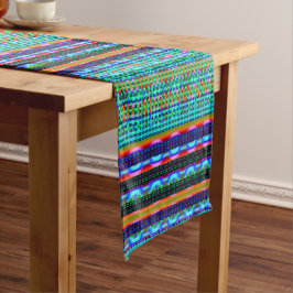 Modern Geometric Pastel Vintage  Kurzer Tischläufer