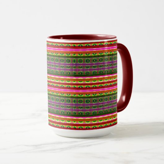 Modern Geometric Pastel Vintage Tasse (VorderseiteRechts)