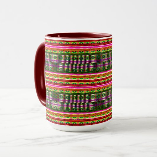Modern Geometric Pastel Vintage  Tasse (Vorderseite Links)