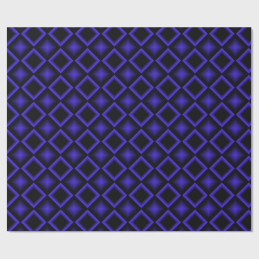 Modern Geometric Pattern Blue and Black Birthday Geschenkpapier (Flach)