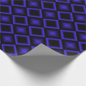 Modern Geometric Pattern Blue and Black Birthday Geschenkpapier (Ecke)