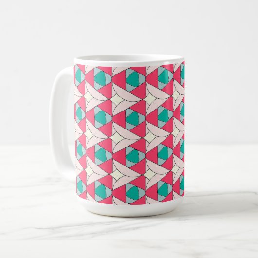 Modern Geometric Pattern Coffee Mug Kaffeetasse (Vorderseite Links)