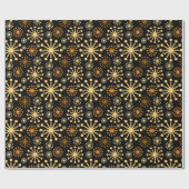 Modern geometric pattern elegant black and gold geschenkpapier (Flach)