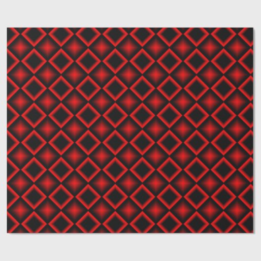 Modern Geometric Pattern Red and Black Birthday Geschenkpapier (Flach)