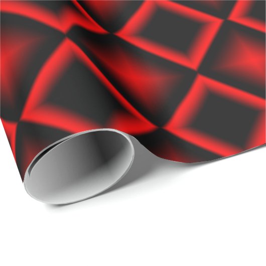Modern Geometric Pattern Red and Black Birthday Geschenkpapier (Rolleneckpunkt)