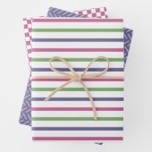 Modern geometric patterns in blue, green, purple geschenkpapier set (Beispiel)