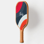 Modern Geometric Personalized Script Name Pickleball Schläger (Links)