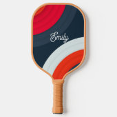 Modern Geometric Personalized Script Name Pickleball Schläger (Rückseite)