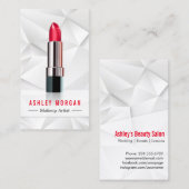 Modern Geometric Polygon Makeup Artist Lipstick Visitenkarte (Vorne/Hinten)