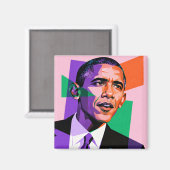 Modern Geometric Portrait of Barack Obama Magnet (Vorderseite/Rückseite)