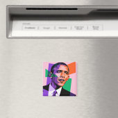 Modern Geometric Portrait of Barack Obama Magnet (In Situ (Geschirrspüler))