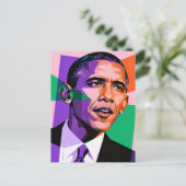 Modern Geometric Portrait of Barack Obama Postkarte (Stehend Vorderseite)