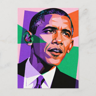 Modern Geometric Portrait of Barack Obama Postkarte