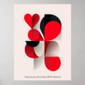 Modern Geometric Red and Black LOVE Abstract Art Poster (Vorne)