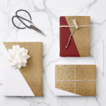 Modern Geometric Red Gold White Christmas Geschenkpapier Set<br><div class="desc">Modern Geometric Red Gold White Christmas Wrapping Paper</div>