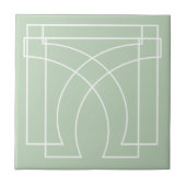 Modern Geometric Sage Green Fliese (Vorderseite)