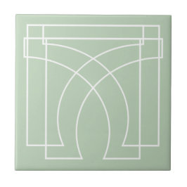 Modern Geometric Sage Green Fliese