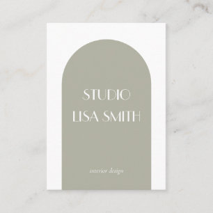 Modern Geometric Sage Green Interior Design Visitenkarte