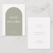 Modern Geometric Sage Green Interior Design Visitenkarte (Vorne/Hinten)