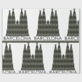 Modern Geometric Sagrada Familia Barcelona Skyline Geschenkpapier (Flach)