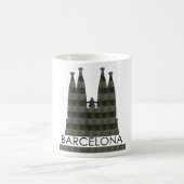 Modern Geometric Sagrada Familia Barcelona Skyline Kaffeetasse (Mittel)