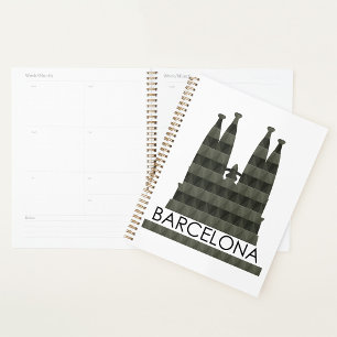 Modern Geometric Sagrada Familia Barcelona Skyline Planer