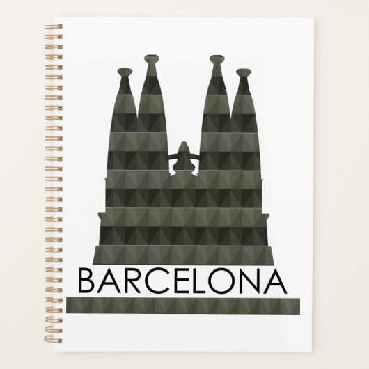 Modern Geometric Sagrada Familia Barcelona Skyline Planer (Vorderseite)