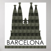 Modern Geometric Sagrada Familia Barcelona Skyline Poster (Vorne)