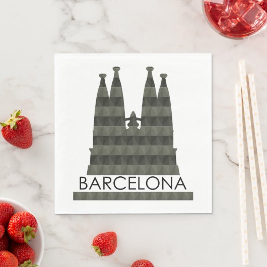Modern Geometric Sagrada Familia Barcelona Skyline Serviette (Beispiel)