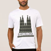 Modern Geometric Sagrada Familia Barcelona Skyline T-Shirt (Vorderseite)
