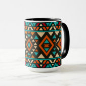 Modern Geometric Southwest Style Tasse (VorderseiteRechts)
