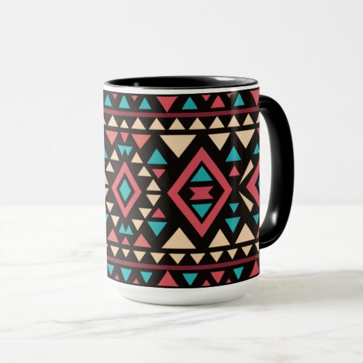 Modern Geometric Southwest Style Tasse (VorderseiteRechts)