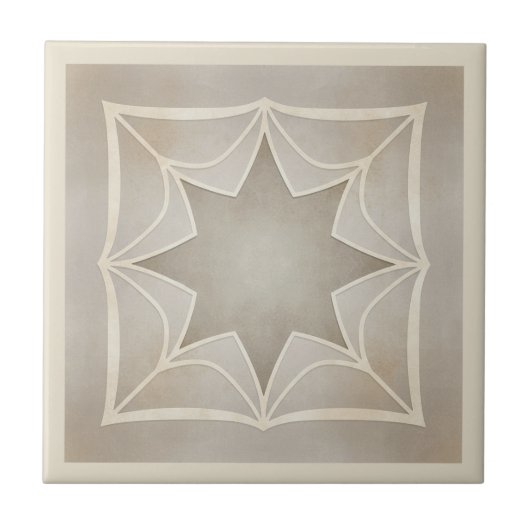 Modern Geometric Starburst Pat#28 Greige ID1192 Fliese (Vorderseite)