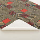 Modern Geometric Stripe Pattern in Red and Tan Sherpadecke (3/4)