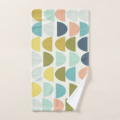 Modern geometric stylish Earthy Boho Blue Green Badhandtuch Set (Handtuch)