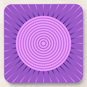 Modern Geometric Sunburst - Amethyst Lila Getränkeuntersetzer