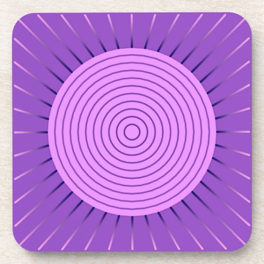 Modern Geometric Sunburst - Amethyst Lila Getränkeuntersetzer (Vorderseite)