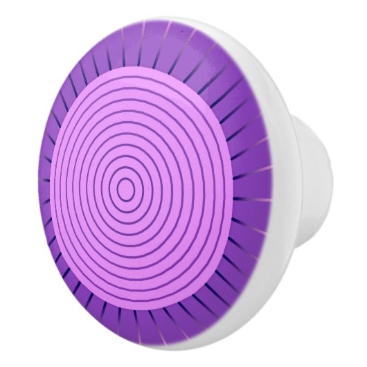 Modern Geometric Sunburst - Amethyst Lila Keramikknauf (Rechts)