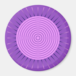 Modern Geometric Sunburst - Amethyst Lila Magnet