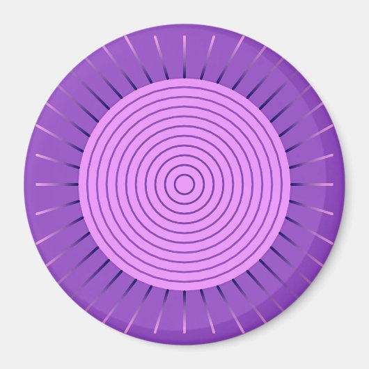 Modern Geometric Sunburst - Amethyst Lila Magnet (Vorne)