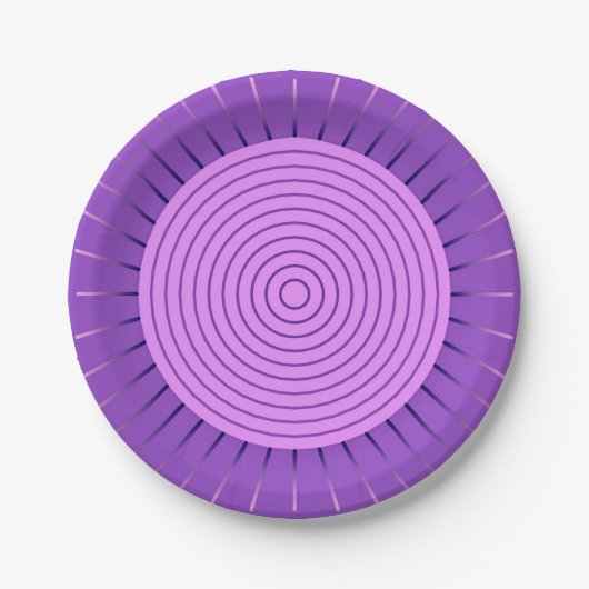 Modern Geometric Sunburst - Amethyst Lila Pappteller (Vorderseite)