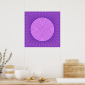 Modern Geometric Sunburst - Amethyst Lila Poster (Küche)