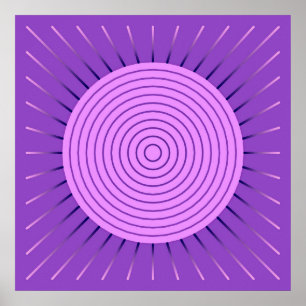 Modern Geometric Sunburst - Amethyst Lila Poster
