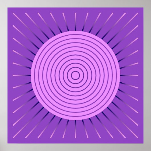Modern Geometric Sunburst - Amethyst Lila Poster (Vorne)