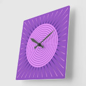 Modern Geometric Sunburst - Amethyst Lila Quadratische Wanduhr (Winkel)